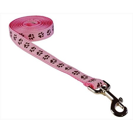 SASSY DOG WEAR Sassy Dog Wear PUPPY PAWS-LT. PINK-CHOC.3-L 6 ft. Puppy Paws Dog Leash; Pink & Brown - Medium PUPPY PAWS-LT. PINK/CHOC.3-L